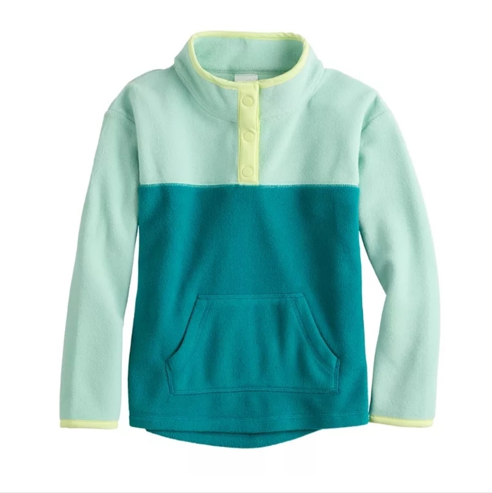 Girl Fleece Pullover With Quarter Snaps